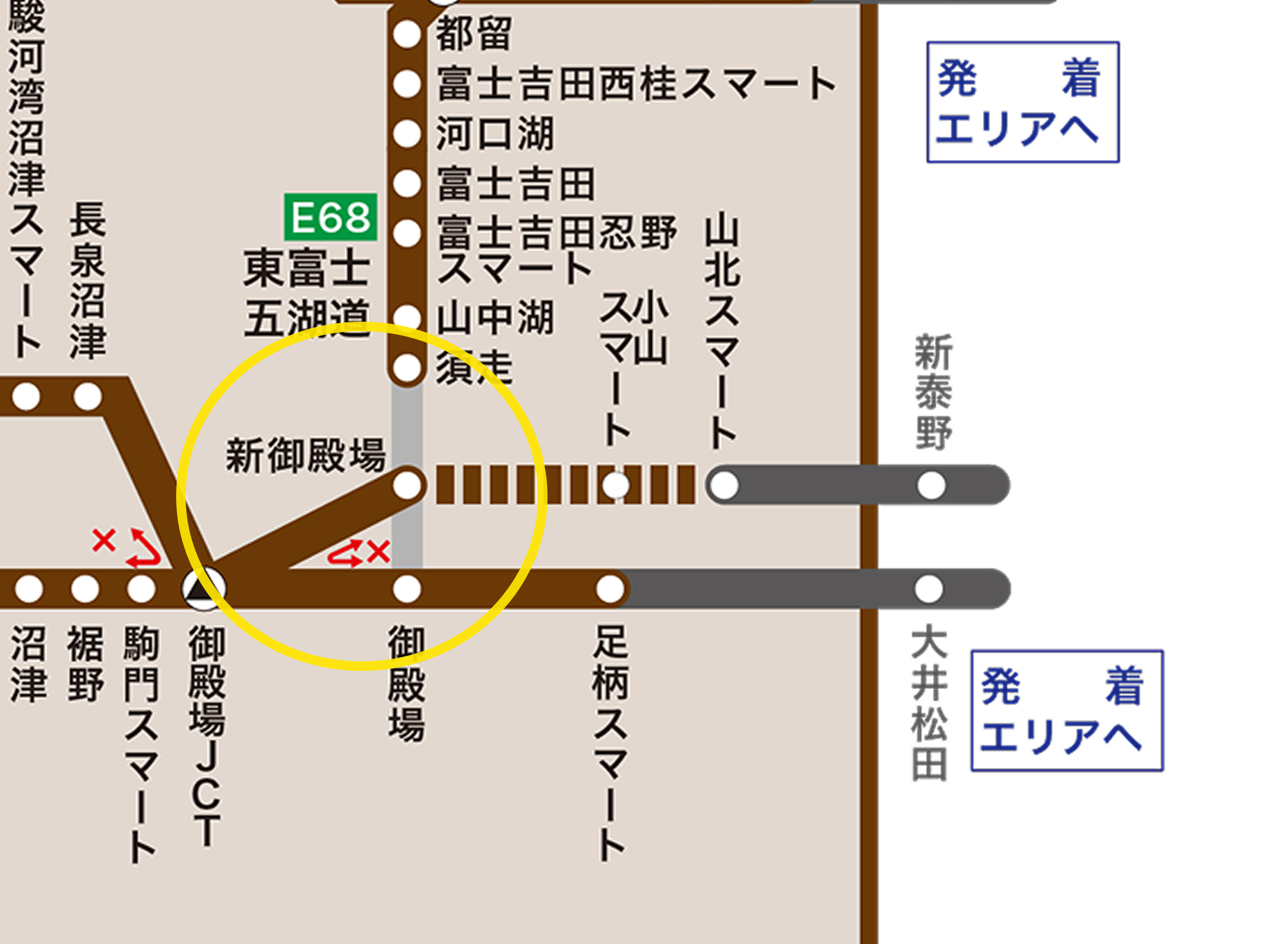 新御殿場まわりのグレー の拡大図