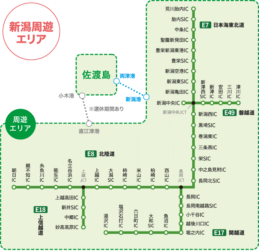 周遊エリア図：